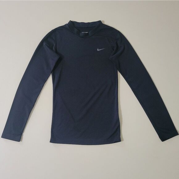 Nike Youth Black Long Sleeve Performance Pullover Shirt - Picture 1 of 11